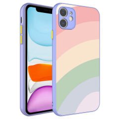 iPhone 11 Kılıf Kamera Korumalı Renkli Temperli X-Cam Kapak