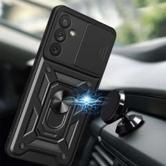 Samsung Galaxy A34 Tank Kılıf Magnetik Standlı Kamera Korumalı Sürgülü Vega Kapak