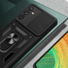 Samsung Galaxy A34 Tank Kılıf Magnetik Standlı Kamera Korumalı Sürgülü Vega Kapak