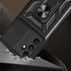 Samsung Galaxy A15 Kılıf Magnetik Standlı Kamera Korumalı Sürgülü Vega Kapak