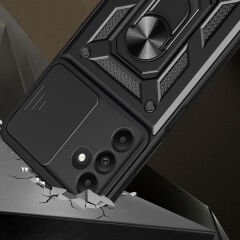 Samsung Galaxy A15 Kılıf Magnetik Standlı Kamera Korumalı Sürgülü Vega Kapak