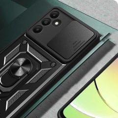 Samsung Galaxy A15 Kılıf Magnetik Standlı Kamera Korumalı Sürgülü Vega Kapak