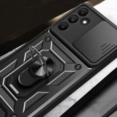 Samsung Galaxy A15 Kılıf Magnetik Standlı Kamera Korumalı Sürgülü Vega Kapak