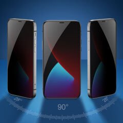 iPhone 15 Pro Kolay Uygulama Aparatlı 5D Magic Privacy Glass Hayalet Cam Ekran