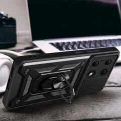 Xiaomi Redmi Note 13 Pro 4G Tank Kılıf Magnetik Standlı Kamera Korumalı Sürgülü Vega Kapak