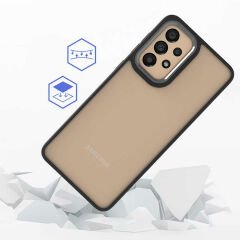 Samsung Galaxy A52 Kılıf Kamera Çıkıntılı Arkası Şeffaf Köşeleri Parlak Renkli Işlemeli Flora Kapak