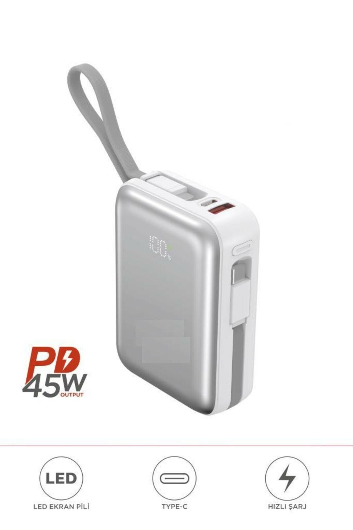 1018 10000 mAh Type-C Lightning 45 W Süper Hızlı Şarj Powerbank