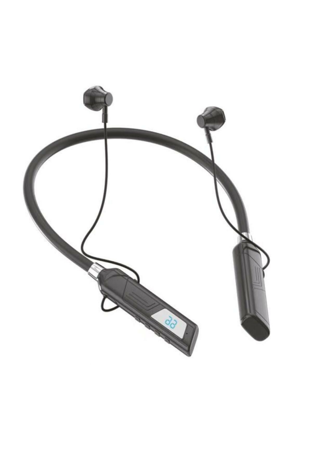 Digital Göstergeli 120 Saat Bekleme Süreli Kablosuz Bluetooth Boyunluk Kulaklık 5.1