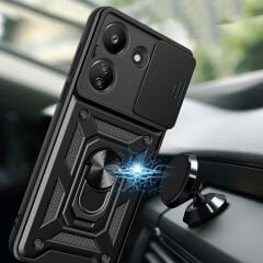 Xiaomi Redmi 13C Tank Kılıf Magnetik Standlı Kamera Korumalı Sürgülü Vega Kapak