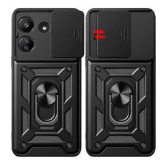 Xiaomi Redmi 13C Tank Kılıf Magnetik Standlı Kamera Korumalı Sürgülü Vega Kapak