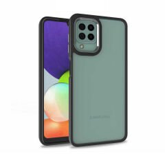 Samsung Galaxy A12 Kılıf Kamera Çıkıntılı Arkası Şeffaf Köşeleri Parlak Renkli Işlemeli Flora Kapak