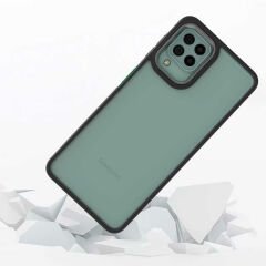 Samsung Galaxy A12 Kılıf Kamera Çıkıntılı Arkası Şeffaf Köşeleri Parlak Renkli Işlemeli Flora Kapak