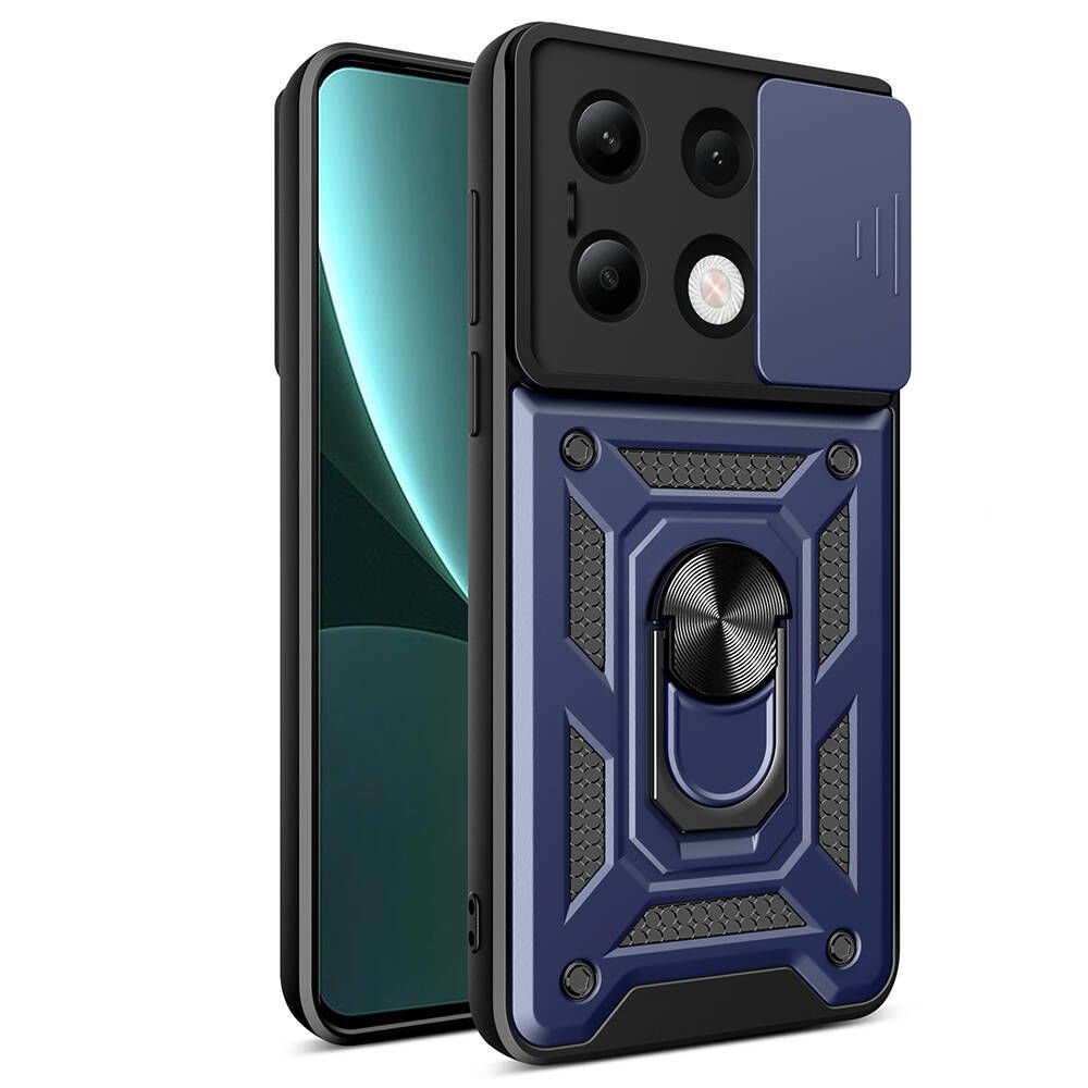Xiaomi Redmi Note 13 4G Tank Kılıf Magnetik Standlı Kamera Korumalı Sürgülü Vega Kapak
