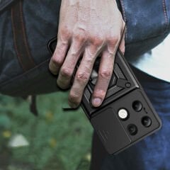 Xiaomi Redmi Note 13 4G Tank Kılıf Magnetik Standlı Kamera Korumalı Sürgülü Vega Kapak