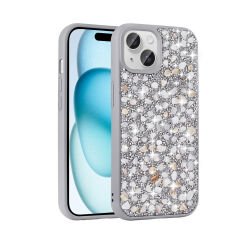 iPhone 15 Plus Kılıf Parlak Taşlı Tasarım Linea Kapak