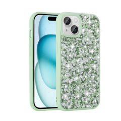 iPhone 15 Plus Kılıf Parlak Taşlı Tasarım Linea Kapak