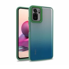 Xiaomi Redmi Note 10 Kılıf Kamera Çıkıntılı Arkası Şeffaf Köşeleri Parlak Renkli Işlemeli Flora Kapak