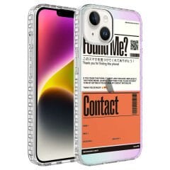 iPhone 14 Kılıf Airbag Kenarlı Renkli Desenli Silikon Elegans Kapak