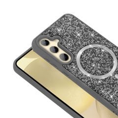 Samsung Galaxy A55 Kılıf Parlak Taşlı Tasarım Pırlanta Kapak