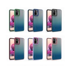 Xiaomi Redmi Note 10S Kılıf Kamera Çıkıntılı Arkası Şeffaf Köşeleri Parlak Renkli Işlemeli Flora Kapak