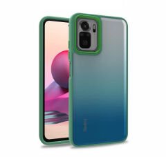 Xiaomi Redmi Note 10S Kılıf Kamera Çıkıntılı Arkası Şeffaf Köşeleri Parlak Renkli Işlemeli Flora Kapak