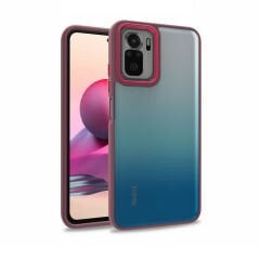 Xiaomi Redmi Note 10S Kılıf Kamera Çıkıntılı Arkası Şeffaf Köşeleri Parlak Renkli Işlemeli Flora Kapak