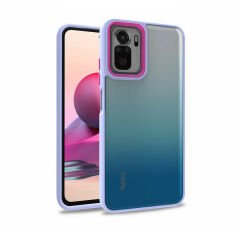 Xiaomi Redmi Note 10S Kılıf Kamera Çıkıntılı Arkası Şeffaf Köşeleri Parlak Renkli Işlemeli Flora Kapak