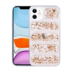 iPhone 11 Kılıf Kamera Korumalı Simli Airbag'li Dalga Kapak