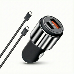 45W Type-C Kablolu Hızlı Şarj Adaptörü Araç Çakmaklık Şarj