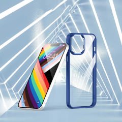 iPhone 14 Kılıf Kamera Çıkıntılı Arkası Şeffaf Köşeleri Parlak Renkli Işlemeli Flora Kapak