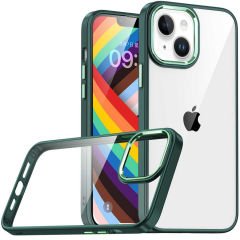 iPhone 14 Kılıf Kamera Çıkıntılı Arkası Şeffaf Köşeleri Parlak Renkli Işlemeli Flora Kapak