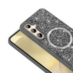 Samsung Galaxy S24 FE Kılıf Parlak Taşlı Tasarım Pırlanta Kapak