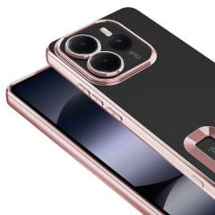 Xiaomi Redmi Note 14 5G Kılıf Logo Gösteren Parlak Kenarlı Kamera Lens Korumalı Şeffaf Omega Silikon Kapak