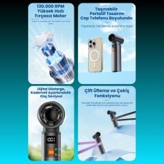 F1 Violent Turbo Jet Fan 130000RPM Ultra Güçlü Motor Güçlü Vakum 4000MAH Bataryalı Üflemeli