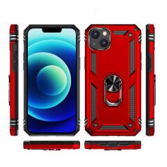 iPhone 14 Kılıf Vega Tank Sert Yüzüklü Standlı Zırh Koruma Kapak