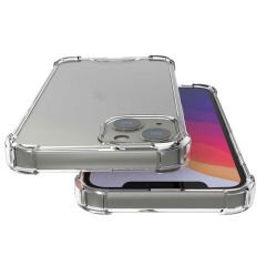 iPhone 13 Kılıf Nitro Anti Shock Darbe Emici Köşe Korumalı Şeffaf Silikon Kapak