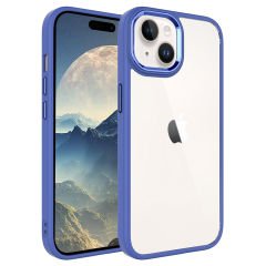 iPhone 15 Plus Kılıf Renkli Silikon Kenarlı Krom Kapak