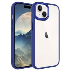 iPhone 15 Plus Kılıf Renkli Silikon Kenarlı Krom Kapak