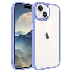 iPhone 15 Plus Kılıf Renkli Silikon Kenarlı Krom Kapak