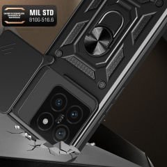 Xiaomi 14T Pro Kılıf Magnetik Standlı Kamera Korumalı Sürgülü Vega Kapak