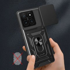 Xiaomi 14T Pro Kılıf Magnetik Standlı Kamera Korumalı Sürgülü Vega Kapak