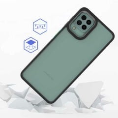 Samsung Galaxy M22 Kılıf Kamera Çıkıntılı Arkası Şeffaf Köşeleri Parlak Renkli Işlemeli Flora Kapak