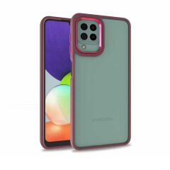Samsung Galaxy M22 Kılıf Kamera Çıkıntılı Arkası Şeffaf Köşeleri Parlak Renkli Işlemeli Flora Kapak