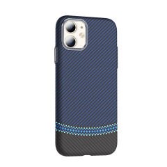 iPhone 11 Kılıf Kablosuz Şarj Özellikli Karbon Fiber Görünümlü Gros Kapak