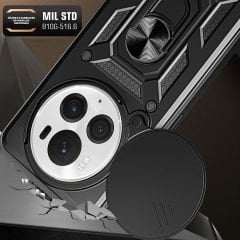 Honor Magic 6 Pro Kılıf Magnetik Standlı Kamera Korumalı Sürgülü Vega Kapak