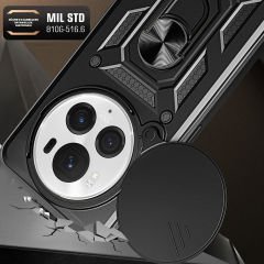 Honor Magic 6 Pro Kılıf Magnetik Standlı Kamera Korumalı Sürgülü Vega Kapak