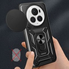 Honor Magic 6 Pro Kılıf Magnetik Standlı Kamera Korumalı Sürgülü Vega Kapak