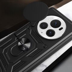 Honor Magic 6 Pro Kılıf Magnetik Standlı Kamera Korumalı Sürgülü Vega Kapak