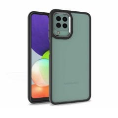 Samsung Galaxy M32 Kılıf Kamera Çıkıntılı Arkası Şeffaf Köşeleri Parlak Renkli Işlemeli Flora Kapak