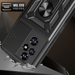 Honor 200 Pro Kılıf Magnetik Standlı Kamera Korumalı Sürgülü Vega Kapak